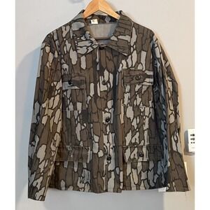 Vintage Trebark Camo Jacket Button Up Lightweight USA Made Men's XL